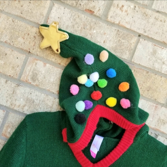 NoBo Hooded Ugly Christmas Elf Sweater Dress (Womens SM/M JrsXL 15-17) Green Red - Picture 3 of 10